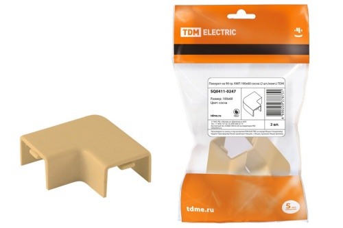 Поворот на 90 гр. КМП 100x60 сосна (2 шт./комп.) TDM Поворот на 90 гр. КМП 100x60 сосна (2 шт./комп.) TDM