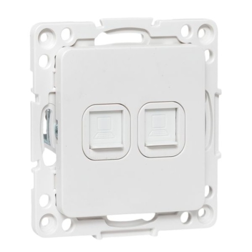 Стокгольм Механизм розетки RJ-45 2-местной белый EKF