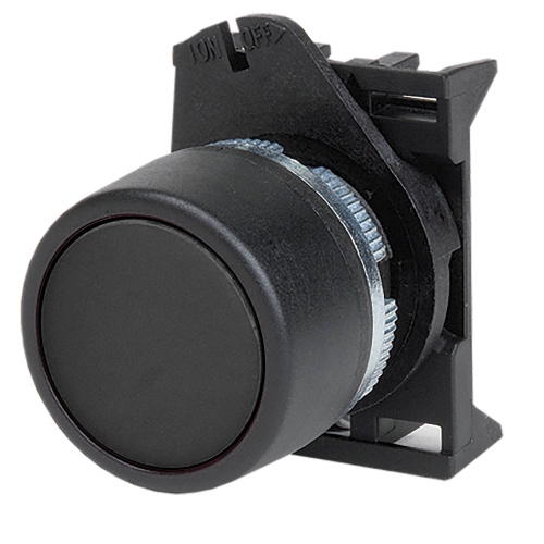 Кнопка плоская без фиксации, черная (упак. 10 шт)