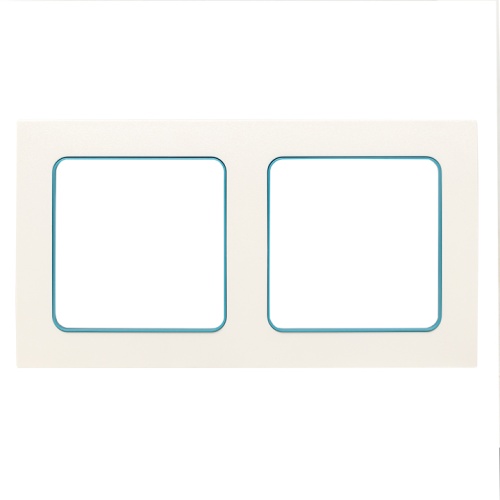 Стокгольм Рамка 2-местная белая с линией цвета синий EKF PROxima