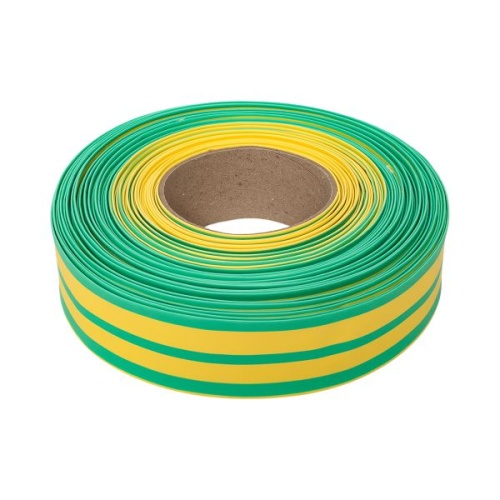 Термоусаживаемая трубка ТУТ нг 50/25 жел-зел рулон EKF PROxima