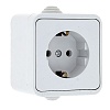 Прага Розетка 1-местная 16А с заземлением IP44 белая EKF