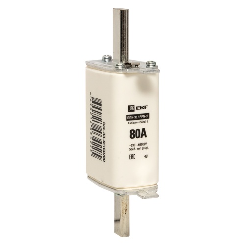Плавкая вставка ППН-33 160/ 80А габарит 0 EKF Плавкая вставка ППН-33 160/ 80А габарит 0 EKF