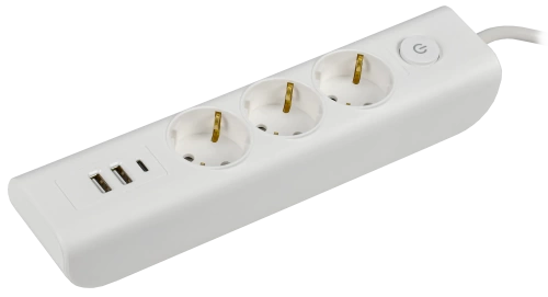 MODERN Удлинитель У03В с/з 2м 3х1мм2 16А/250В USBх3 бел. IEK