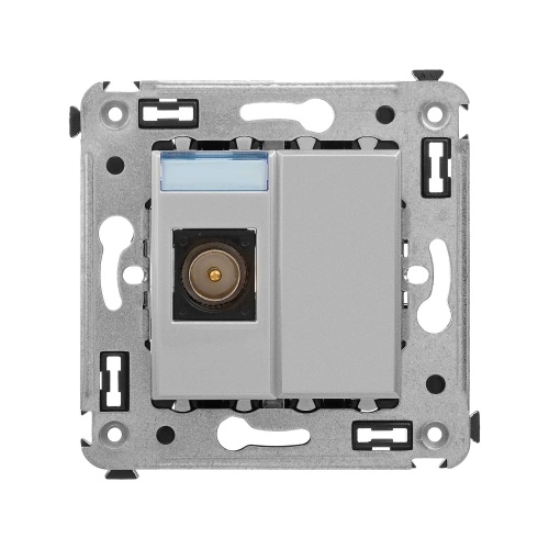 Розетка TV оконечная в стену, "Avanti", "Закаленная сталь" Розетка TV оконечная в стену, "Avanti", "Закаленная сталь"