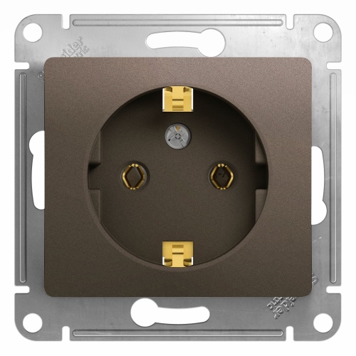 GLOSSA РОЗЕТКА с заземлением, механизм, ШОКОЛАД GLOSSA РОЗЕТКА с заземлением, механизм, ШОКОЛАД