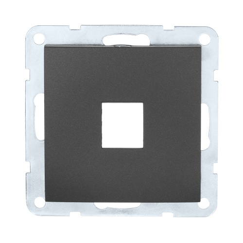 Накладка с суппортом розетки компьютернойи телефонной на 1 вход (черный бархат) БЕЗ разъема LK60 Накладка с суппортом розетки компьютернойи телефонной на 1 вход (черный бархат) БЕЗ разъема LK60