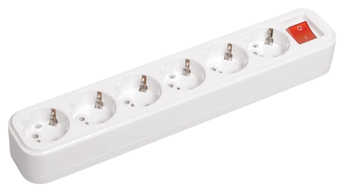 Колодка К06В 6 места 2Р+РЕ 16А/250В CLASSIC (с выключателем) IEK