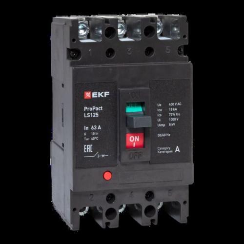 Автоматический выключатель LS125 18кА 3P 63А ProPact EKF Автоматический выключатель LS125 18кА 3P 63А ProPact EKF