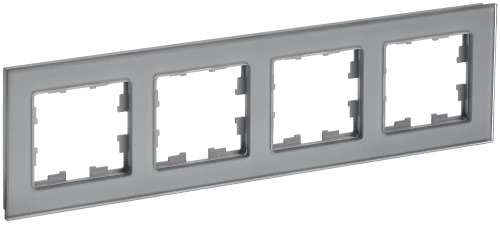 BRITE Рамка 4-мест. РУ-4-2-БрСе стекло сер. IEK BRITE Рамка 4-мест. РУ-4-2-БрСе стекло сер. IEK