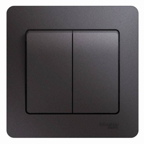 GLOSSA 2-клавишный ВЫКЛЮЧАТЕЛЬ,сх.5,10AX, механизм, ГРАФИТ