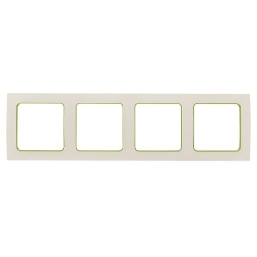 Стокгольм Рамка 4-местная белая с линией цвета зеленый EKF PROxima