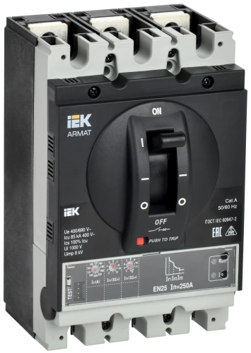 ARMAT Авт. выкл. лит. корпус 3P G 85кА 250А эл. станд. IEK ARMAT Авт. выкл. лит. корпус 3P G 85кА 250А эл. станд. IEK