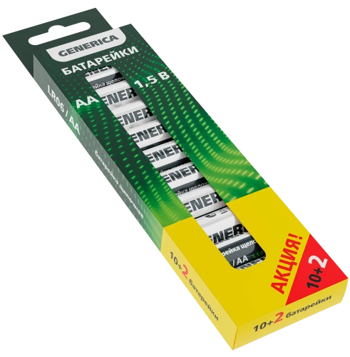 Батарейка щелоч. Alkaline LR06/AA (10+2шт) ПРОМО GENERICA