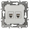 12-3106-02 Эл/ус ЭРА Розетка телефонная двойная 2XRJ11, IP20, Эра12, слоновая кость