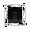 Компьютерная розетка RJ-45 без шторки в стену, кат.6 одинарная, "Avanti", "Черный квадрат"