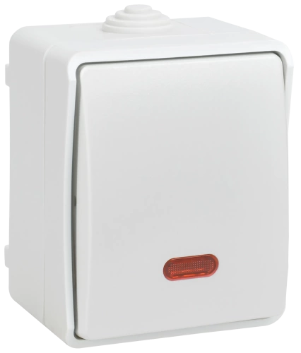 FORS Выкл. 1-кл. прох. с инд. о/у IP54 ВС20-1-1-ФБ бел. IEK