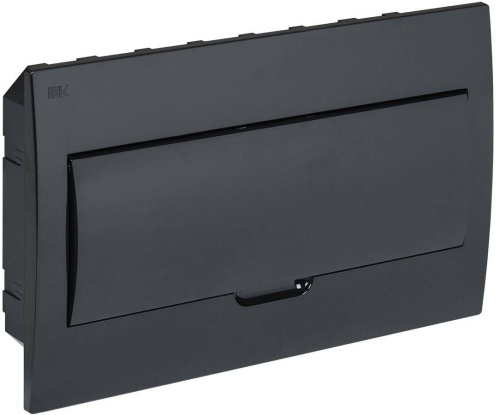 Бокс в нишу ЩРВ-П-18 модульный пластик черный IP41 черная дверь IEK