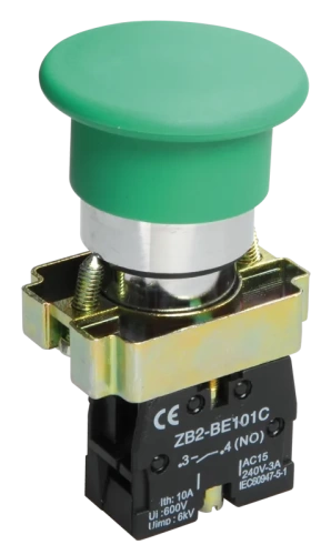 Кнопка управления LAY5-BC31"Грибок" без подсветки зеленая 1з ИЭК Кнопка управления LAY5-BC31"Грибок" без подсветки зеленая 1з ИЭК