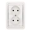 Лондон Розетка 2-местная без заземления 10А керамика белая EKF PROxima