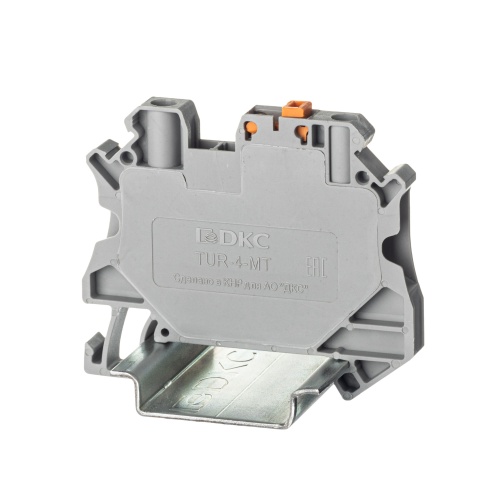 Клемма расцепительная, винтовой зажим, 2 точки подключения, 4 кв.мм, серая Клемма расцепительная, винтовой зажим, 2 точки подключения, 4 кв.мм, серая