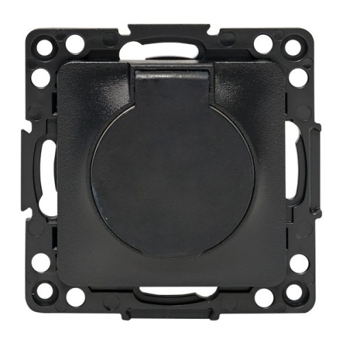 Стокгольм Механизм Розетки 1-местной с/з 16А автоматические клеммы черный с крышкой и защ. штор. IP44 EKF PROxima Стокгольм Механизм Розетки 1-местной с/з 16А автоматические клеммы черный с крышкой и защ. штор. IP44 EKF PROxima