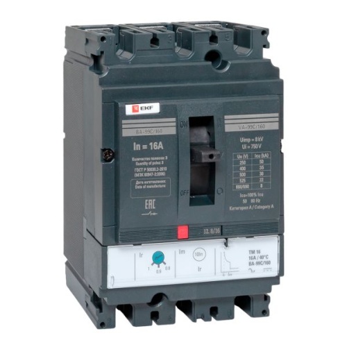 Выключатель автоматический ВА-99C 160/16А 3P 35кА EKF