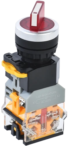 Переключатель D8-11XD2 2 полож. 1з+1р с подсвет. красный IEK