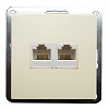 Розетка телефонная двойная 2хRJ-11 с накладкой (бежевый) LK60