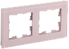 BRITE Рамка 2-мест. РУ-2-2-Бр стекло розовый матовый IEK
