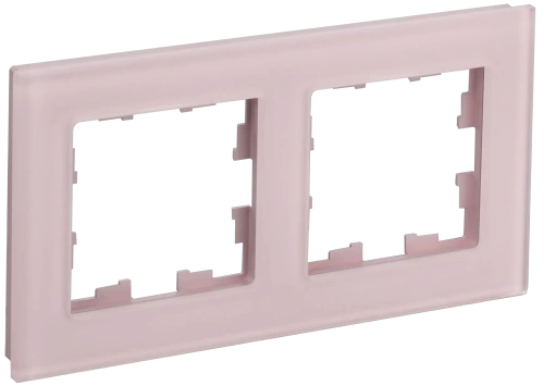 BRITE Рамка 2-мест. РУ-2-2-Бр стекло розовый матовый IEK