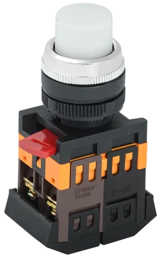 Кнопка ABLFP-22 белый d22мм неон/240В 1з+1р ИЭК Кнопка ABLFP-22 белый d22мм неон/240В 1з+1р ИЭК