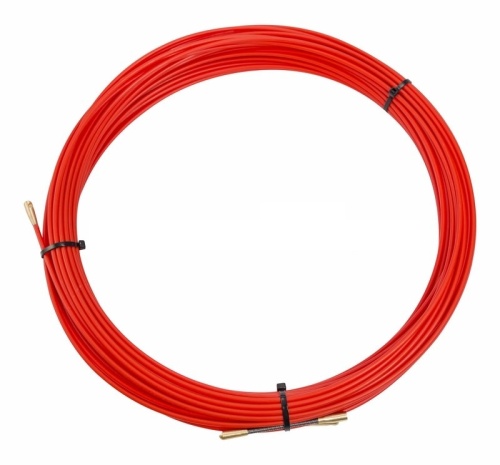 Протяжка кабельная (мини УЗК в бухте), стеклопруток, d=3,5 мм 20 м красная