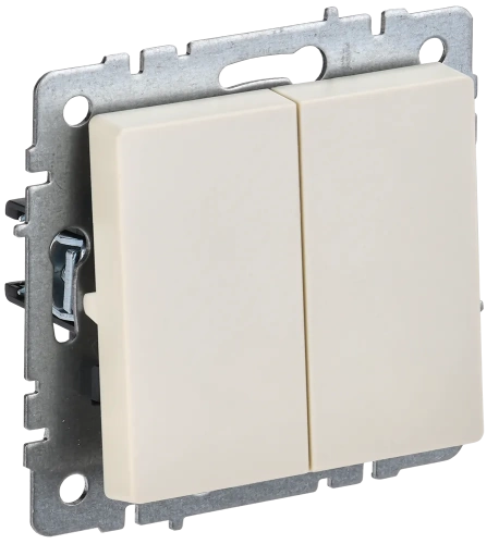 BRITE Выключ. 2-кл. прох. 10А ВС10-2-6-БрКр беж. IEK