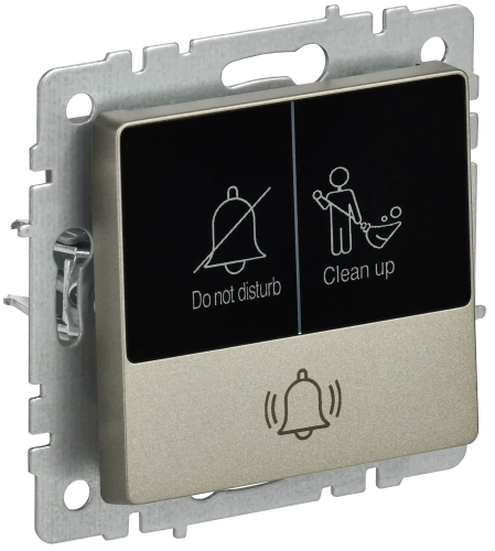 BRITE Кнопка звонка с инд. отел. 10А ВС10-1-9-БрШ шамп. IEK BRITE Кнопка звонка с инд. отел. 10А ВС10-1-9-БрШ шамп. IEK