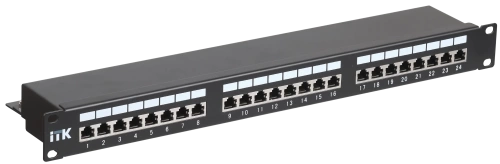 1U патч-панель кат.5Е STP, 24 порта (Dual IDC) экран.