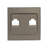 Валенсия лицевая панель розетки RJ-45 2-местная кашемир EKF PROxima