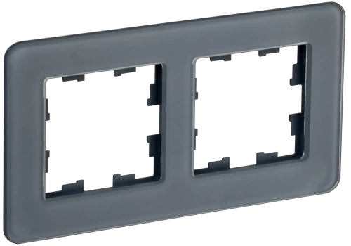 BRITE Рамка 2-мест. РУ-2-2-Бр стекло графит RE IEK