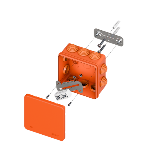 Коробка огнестойкая E45 100х100х50мм с клеммниками 4 полюса 0,5-4мм2 IP55 HF EKF