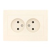 Валенсия розетка 2-местная б/з 10А кремовая с защ. штор. EKF PROxima