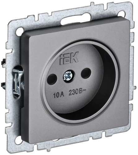 BRITE Роз. без з/к с з/ш 10А РСш10-2-БрС сталь IEK BRITE Роз. без з/к с з/ш 10А РСш10-2-БрС сталь IEK