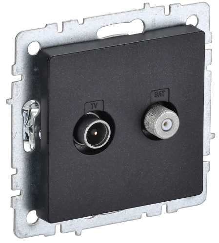 BRITE Роз. двойная TV+SAT РТВ/РСп12-БрЧ черн. IEK BRITE Роз. двойная TV+SAT РТВ/РСп12-БрЧ черн. IEK