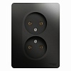 GLOSSA РОЗЕТКА двойная без заземления,16А, в сборе, АНТРАЦИТ