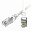 Патч-корд экранированный SLIM CAT6 S/FTP 4х2, 28 AWG, LSZH, белый, 0,3м