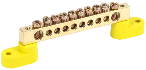 Шина PE "земля" на двух угловых изол ШНИ-8х12-10-У2-Ж ИЭК