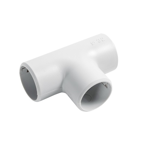 TI32G Тройник (2 част.), без галогена, для труб D32мм, цвет серый (1уп = 50шт) Экопласт