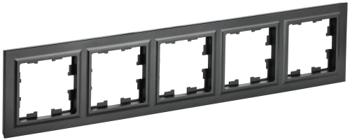 BRITE Рамка 5-мест. РУ-5-БрЧ черн. IEK