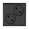 Розетка двойнаябез з/к, со шторками (черный бархат) LK60