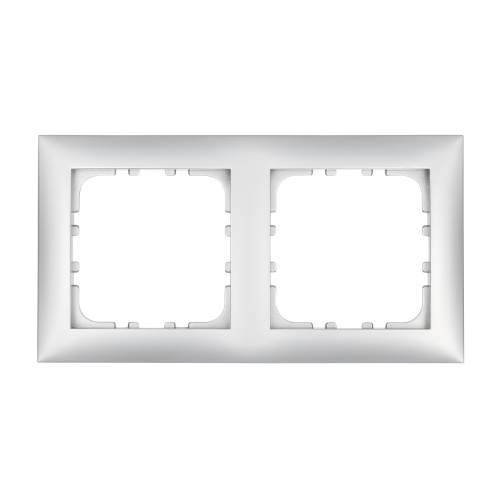 Рамка 2-постовая (серебристый металлик) LK60