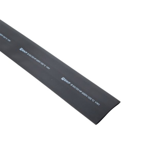 Термоусаживаемая трубка ТУТ нг 50/25 черная в отрезках по 1м EKF PROxima